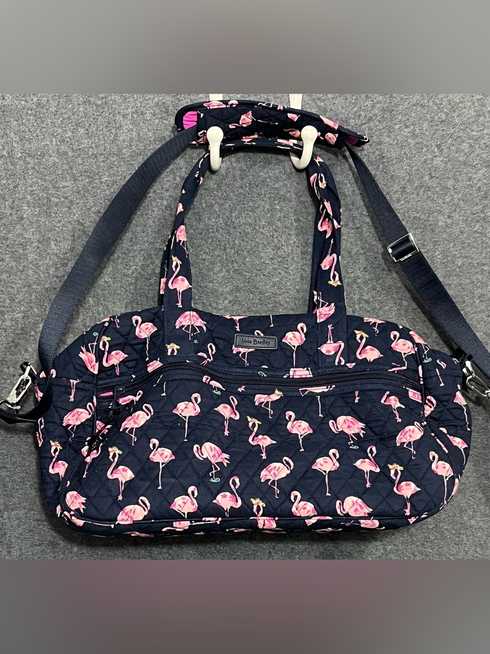Vera Bradley Medium Traveler Bag in Flamingo Fiesta w/ Lanyard